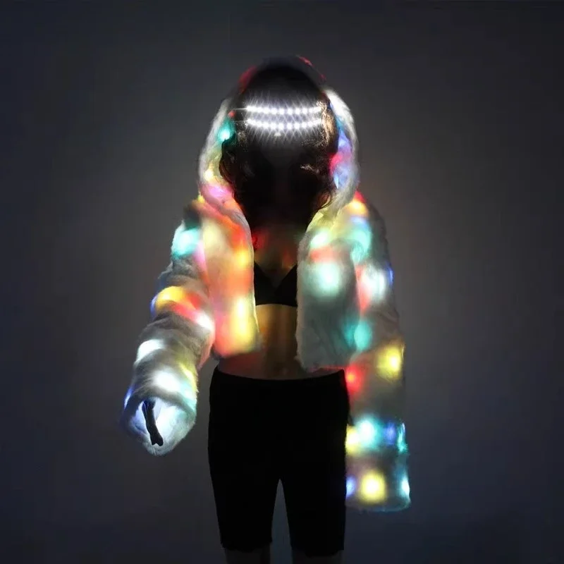 LED luminous clothing women's clothing Douyin annual meeting stage dancing fluorescent flash jacket dancing performance