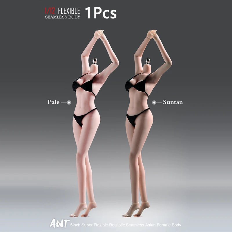 Ant t305 1/12 corpo sem costura super flexível com pés destacáveis 6 "palha/bronze soldado feminino figura de ação brinquedo