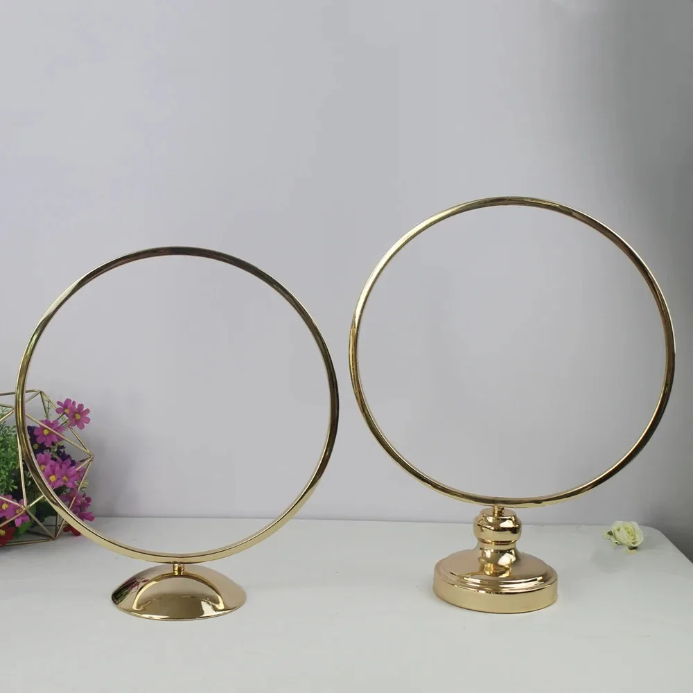 

10PCS Round Ring Arch Wedding Table Centerpieces Metal Artificial Shelf Road Lead Floral Stand Backdrop Decoration