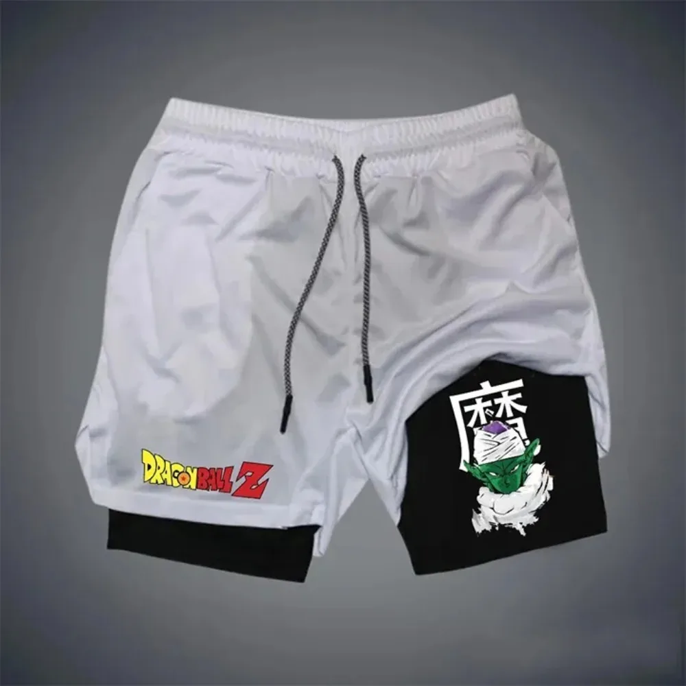 Dragon Ball Anime GOKU Peripheral Printed Summer Double-layer Shorts for Men and Women Commuting Sports Daily Sports Shorts
