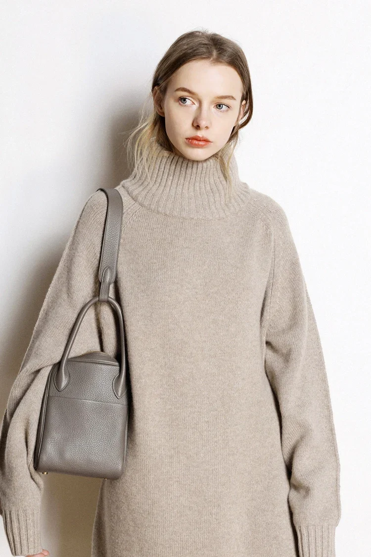 Women\'s 100% Pure Long Cashmere Sweater Thick Lazy Senior Loose Fit round Neck Comfortable Knitwear in Various Colors