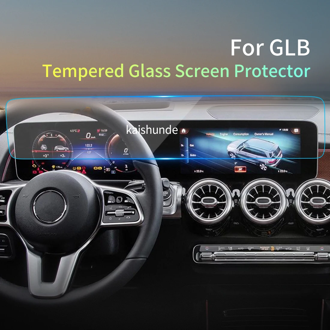 Car Stickers Screen Protector Carplay For Benz GLB 2024 Tempered Glass Protective Film Navigation Automotive Auto Accessories