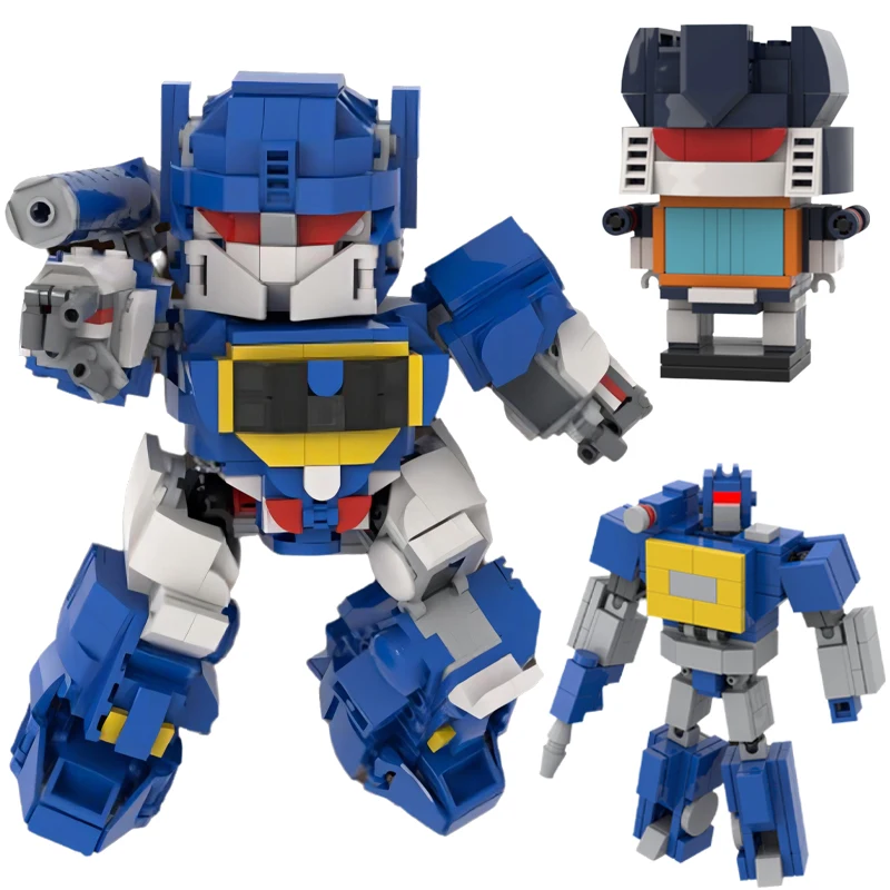 

Idea Boys Assemble Building Blocks Toys MOC Anime Cartoon Mech Transformation Warrior Soundwave Robot Model Adult Birthday Gift