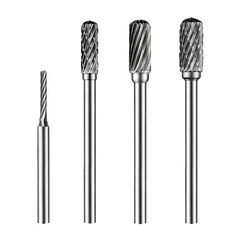 KaKarot 3mm Shank C Type C0513M0 C0413 Tungsten Carbide Rotary Files Burr Drill Bits CNC Engraving Rotary Tool Cutter Lime Core