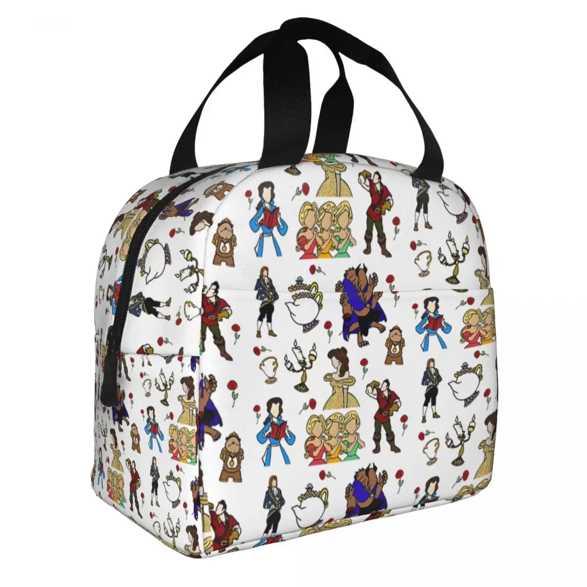 School Once Upon A Time Doodles Multifunction Handheld Disney Beauty and the Beast Outdoor Ice Bag Students Travel Storage Bags