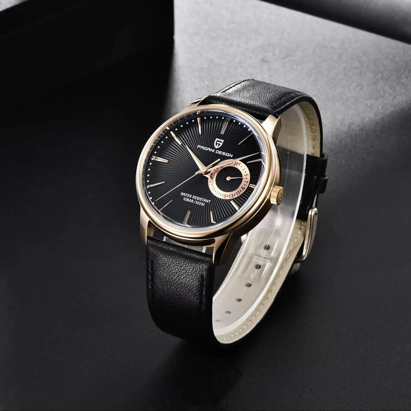 PAGANI DESIGN PD-1654 Men's Luxury Dress Watch Japan VH65 Quartz Movement Leather Strap 40mm Business Wristwatch 30M Waterproof