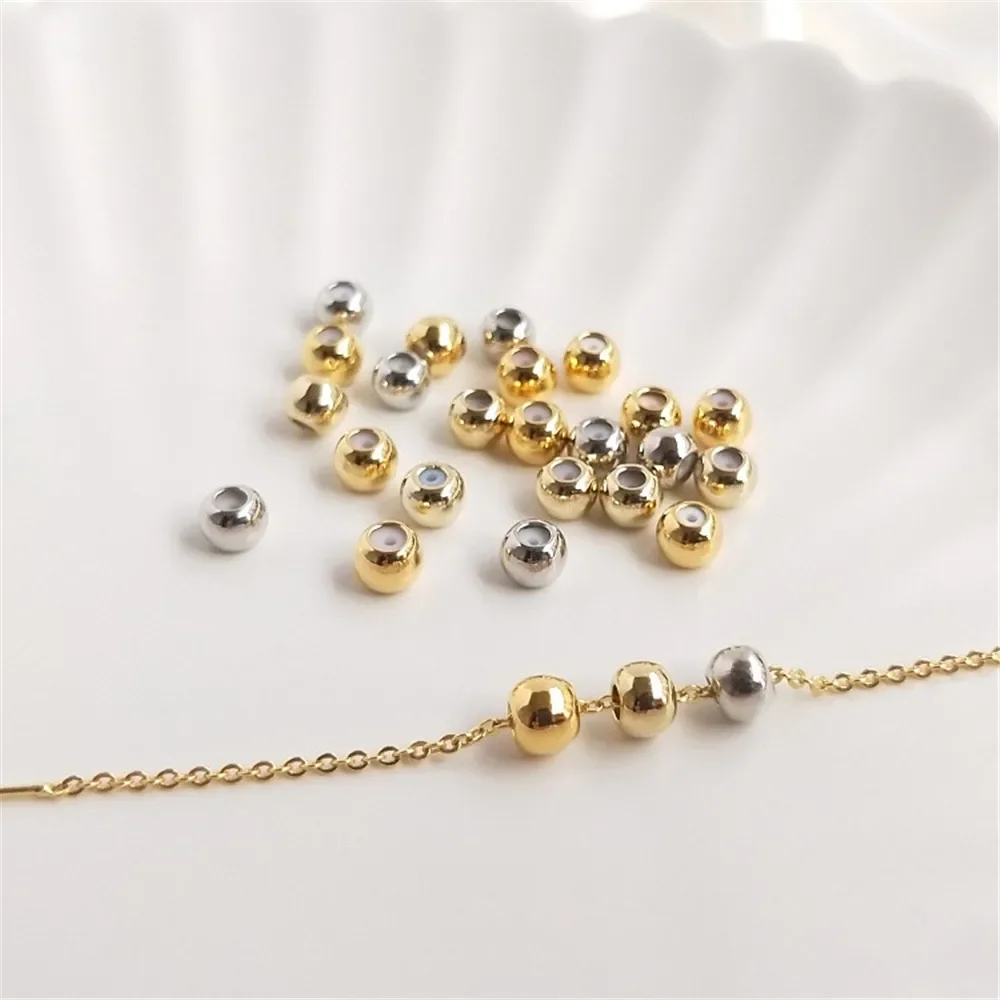 

Real 18K Gold Plating With silica gel positioning bead chain adjusting bead DIY handmade necklace first jewelry accessories