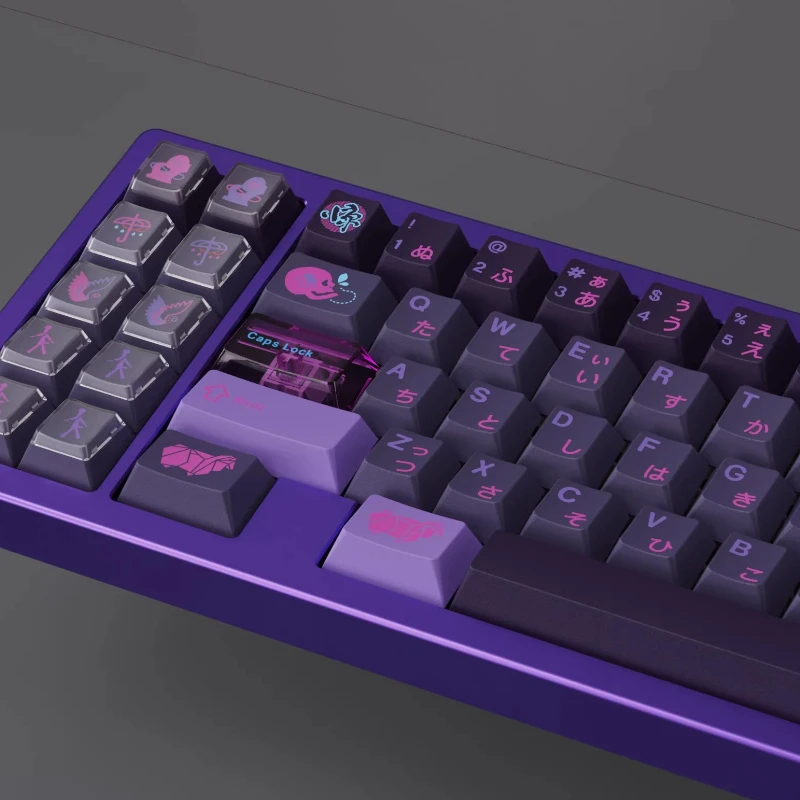 Deep Purple Theme Keycaps Set Customization ABS Material Cherry Profile Keyboard Cap for Mechanical Keyboard Accessories Gift