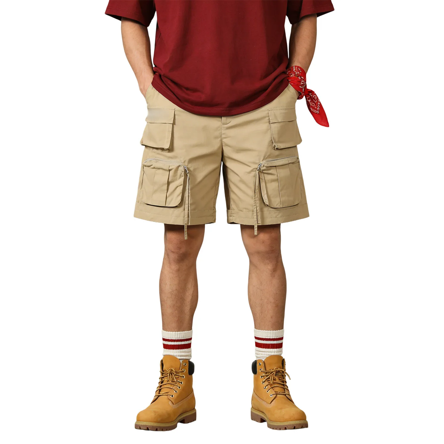 Mens 100% Cotton Cargo Shorts, Loose Fit Workwear with Multi-Pockets,  Casual Shorts Breathable, Sweat-wicking, Wear-resistant