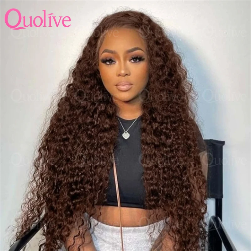 الشوكولاته براون موجة عميقة باروكة من شعر طبيعي 30 بوصة شفافة الدانتيل الباروكات الأمامية للنساء 13x6 الدانتيل الجبهة المياه مجعد الباروكات