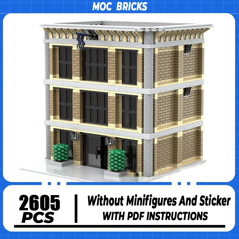 

Модель Street View Moc, строительные блоки, модульная модель старого банка, технология, модульный кирпич, сделай сам, сборка, строительные игрушки, подарки