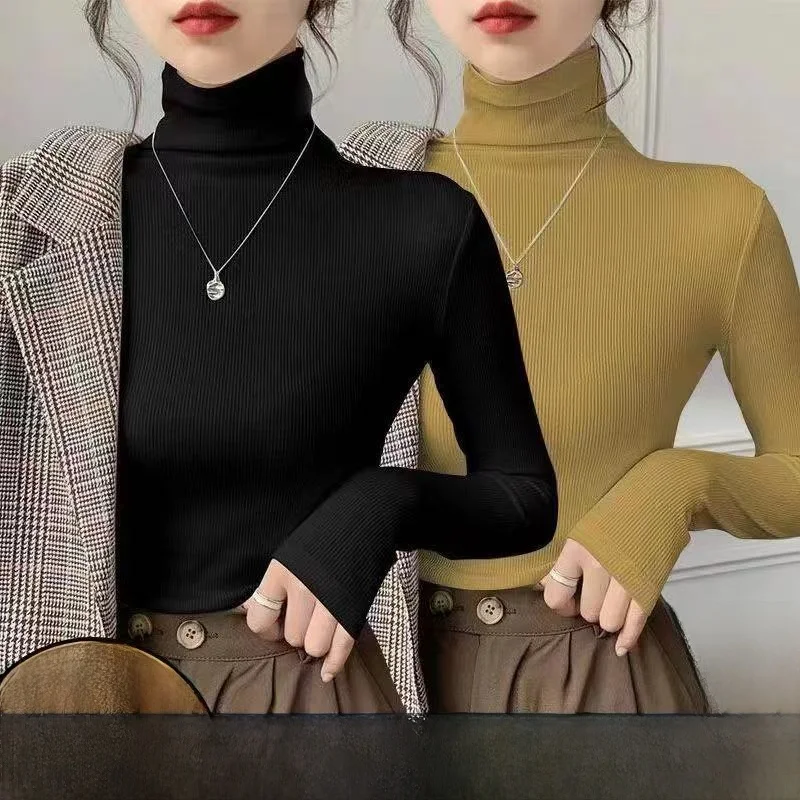 

Женская футболка Mod High Ne Long Sve Slim Fit Faionable Base Layer irt Pure Color Top на осень и зиму