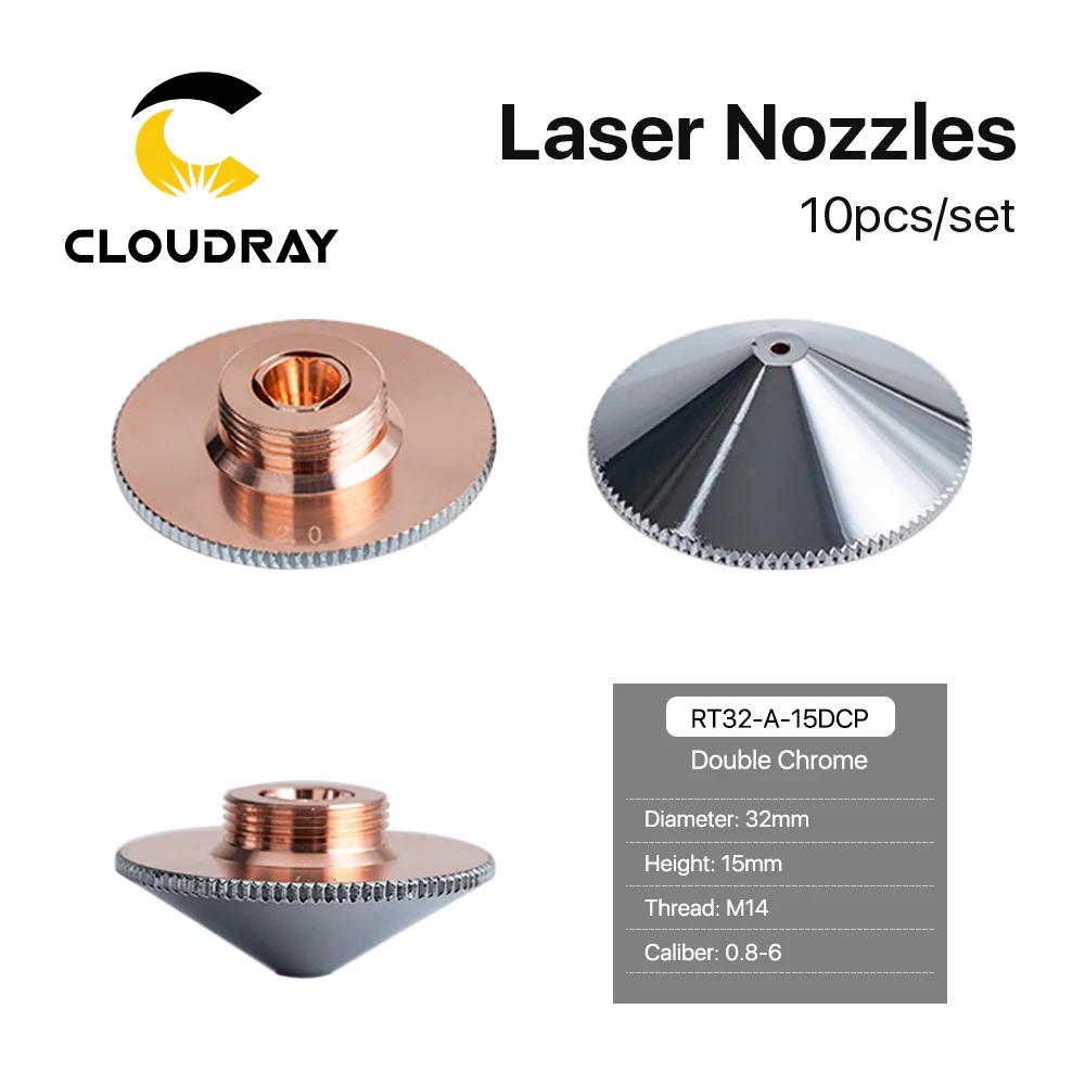 Imagem -05 - Cloudray-cnc Soldagem Laser Bicos Raytools Dia 32 mm H15 Calibre 0.86.0 Camadas Simples e Duplas Máquina Cnc 10 Pcs