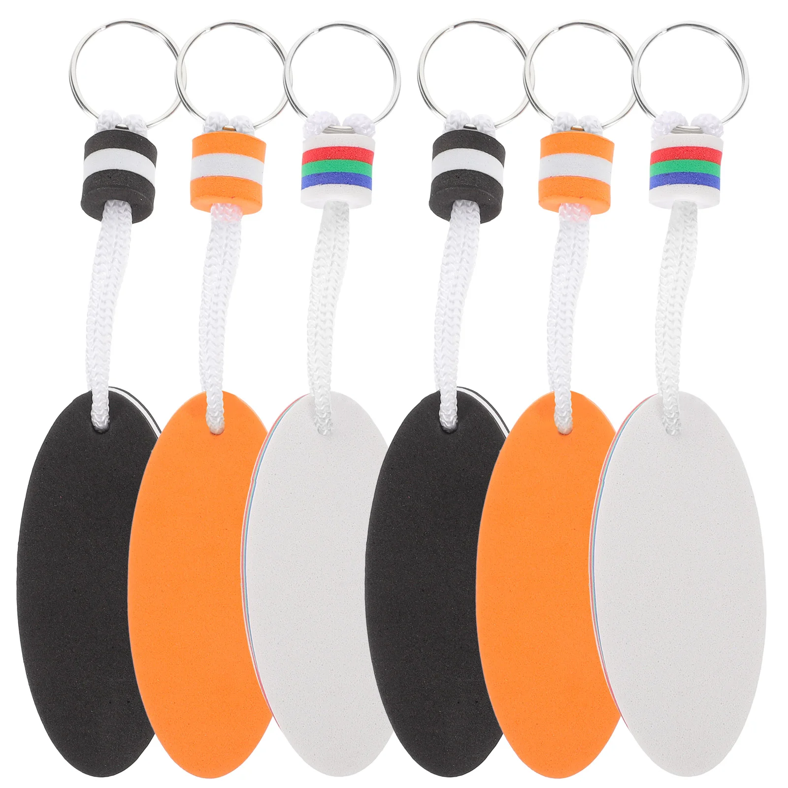 6 Pcs Surfboard Keychain Float Bright Color Keychains Surfing Rings for Floating Charm Boating Must Haves Decorative Keyring