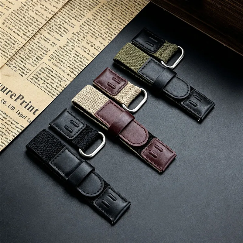 for Casio Forester Watchband 19mm 20mm 22mm Hook and Loop Fastener Nylon Strap Universal Sport Genuine Leather Watch Bracelet