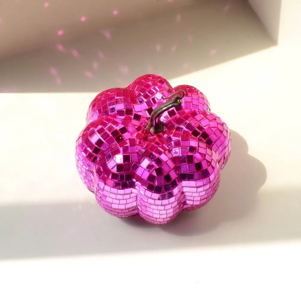 High Quality Colorful Mirror Pumpkin Ornament Small Size Exquisite Disco Ball Pumpkin Pumpkin Figurines Halloween Party