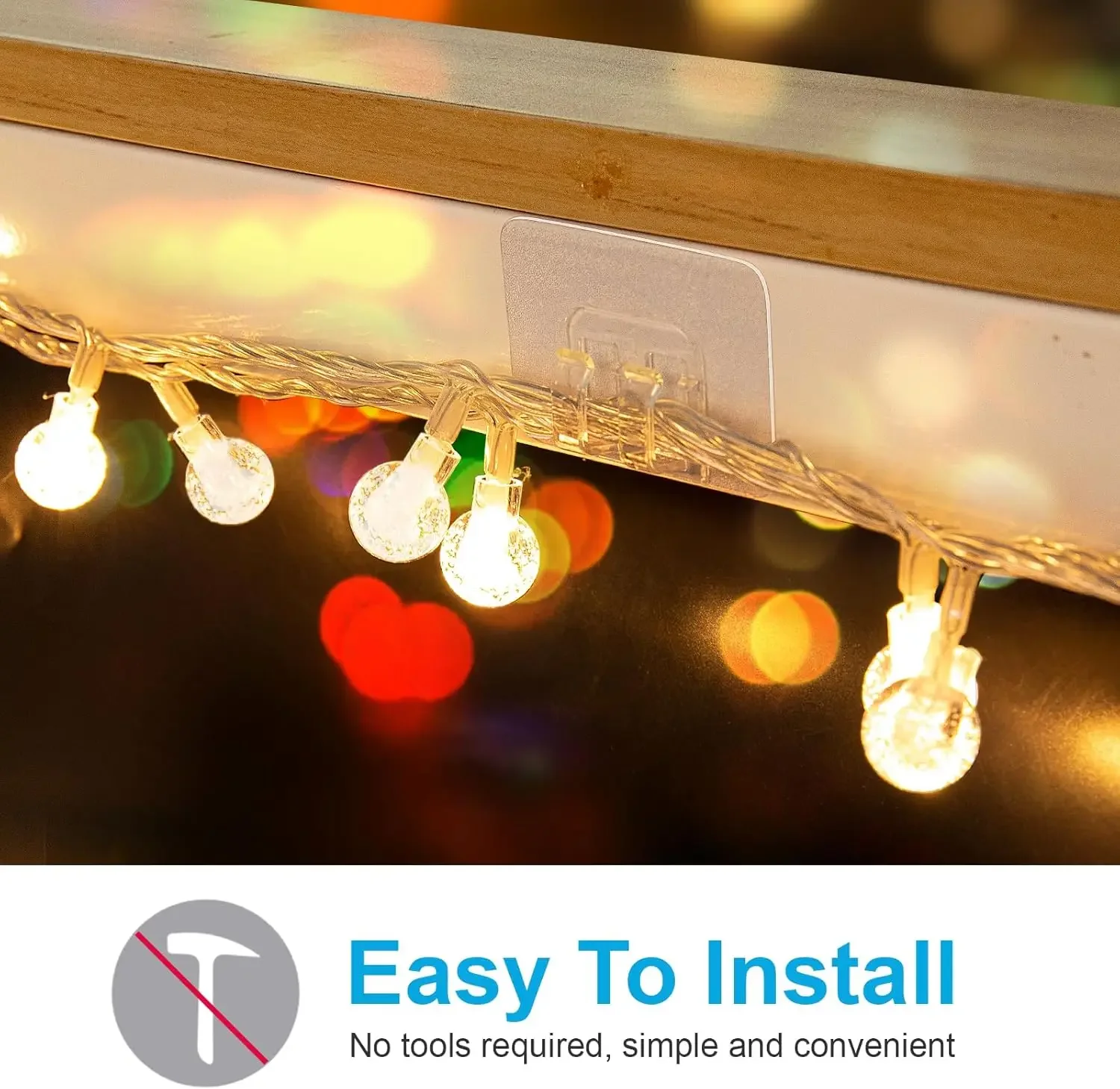 10-100 Stück Outdoor-Lichterketten-Clips, starke wasserdichte Klebehaken zum Aufhängen von Weihnachtsbeleuchtung, für Terrassen-/Campingnutzung – Detail 5