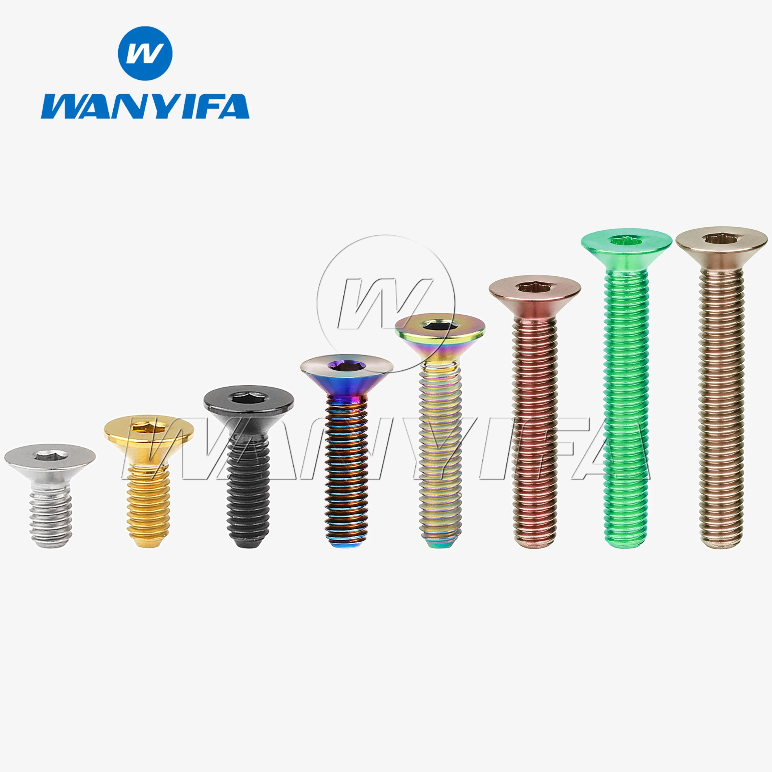 Wanyifa Titanium M3x6/8/10/12/15/18/20mm Allen Key Flat Head Screws Bike Bicycle Bolts