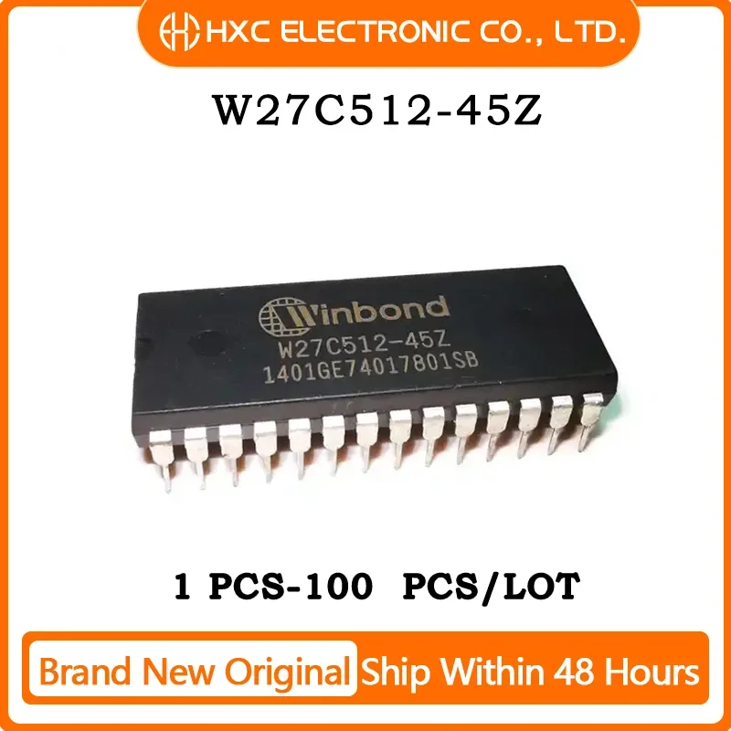 1PCS/5PCS/10PCS/50PCS W27C512-45Z W27C512-45 W27C512 IC EEPROM 512KBIT PARALLEL DIP-28 New Original Brand Chip