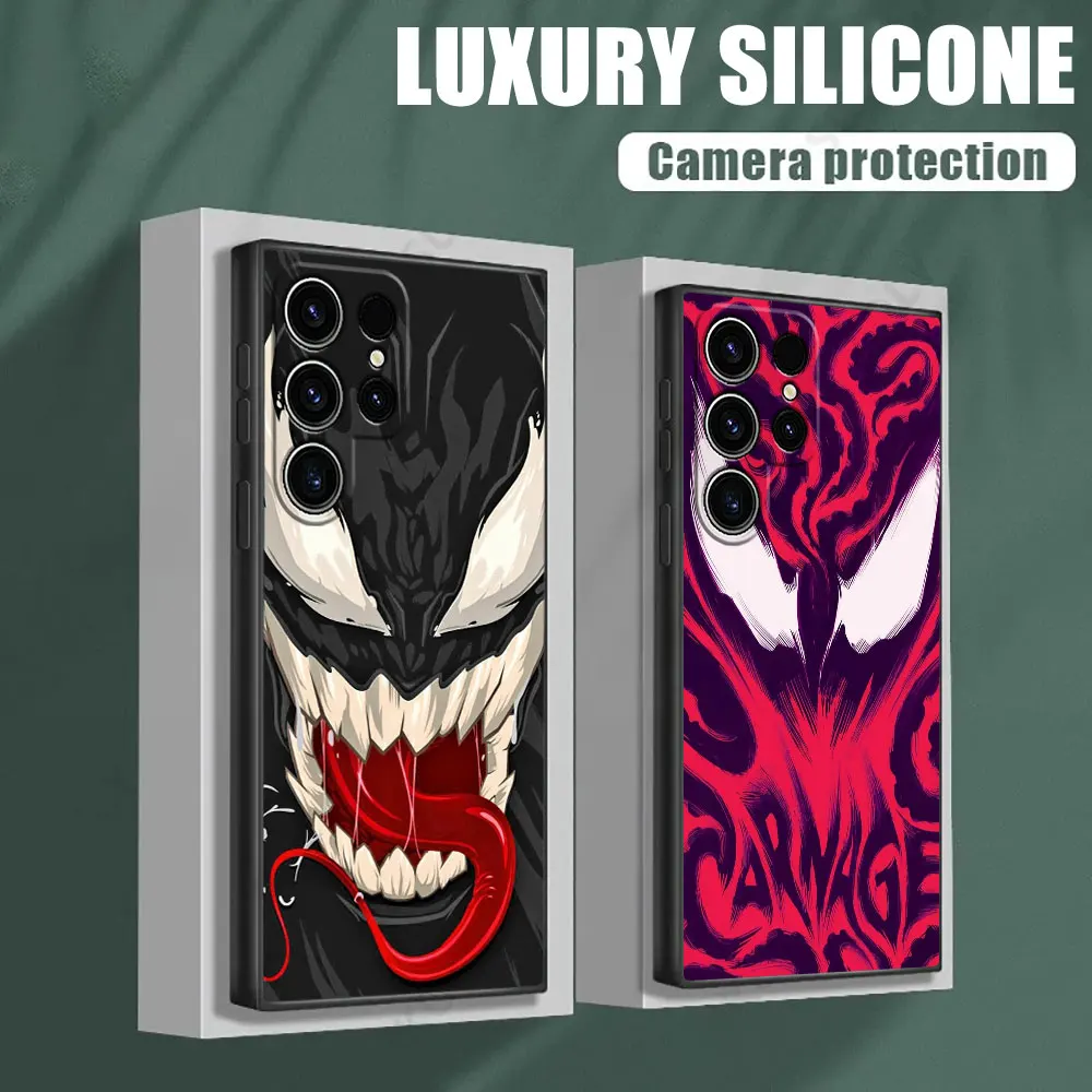 

Venom Marvel Phone Case for Samsung Galaxy S26 S25 Ultra S24 S23 Ultra S22 Plus S21 5G S20 S21 FE S26 Ultra S25 Cover Soft Funda