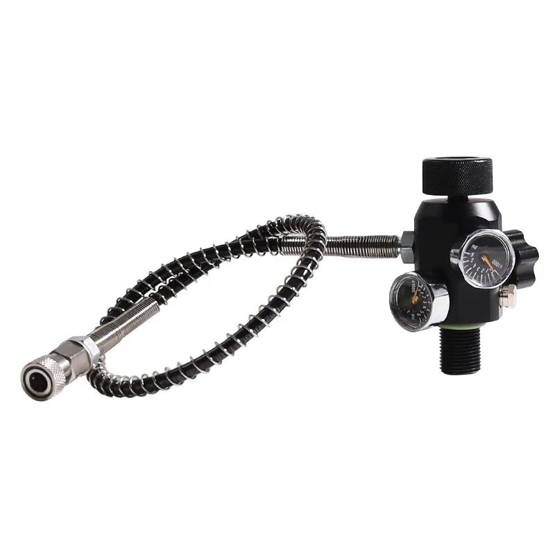 

M18x1.5 Or 5/8-18UNF PCP Tank Dual Gauge Charging Valve Air Filling Station Refill Adapter With 400bar 6000psi 50cm Hose