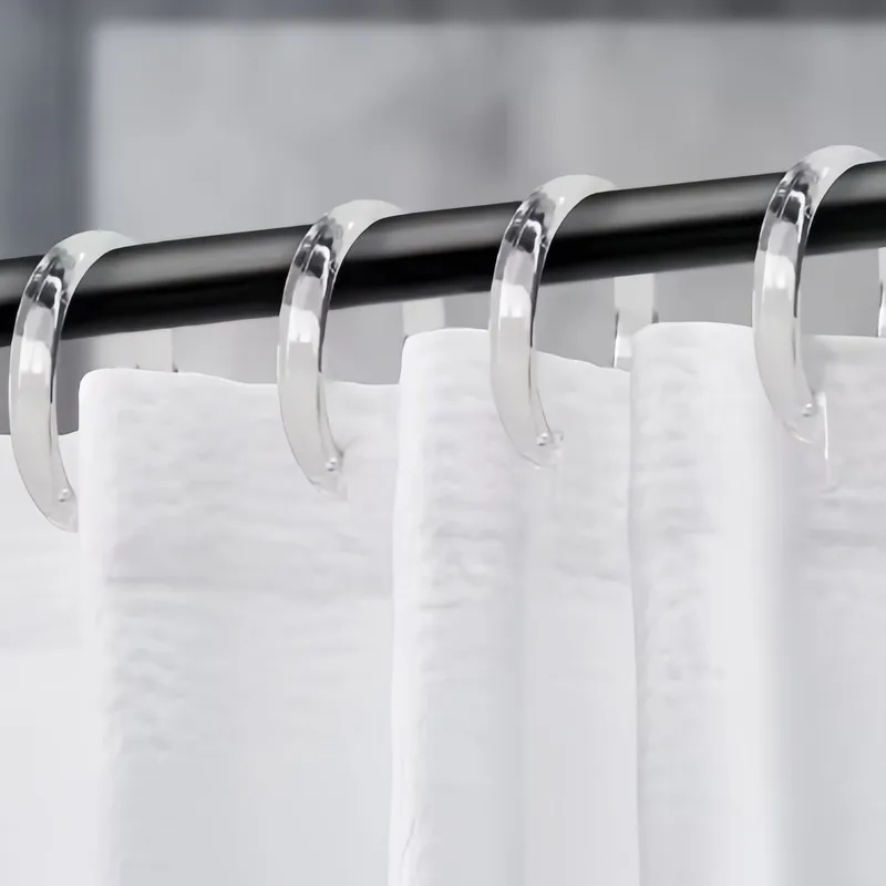 15 pcs Transparent Bath Rings with Easy Snap-On Closure, ideal for Home Bath Area and Moisture Environment