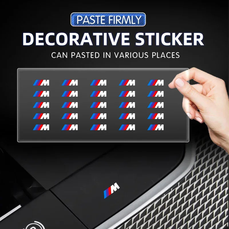 Car Interior Sticker Central control Decals Emblem Badge For BMW M E46 E39 E90 E60 E36 F30 F10 E34 E30 F20 E92 M3 M4 M5 X5 X6