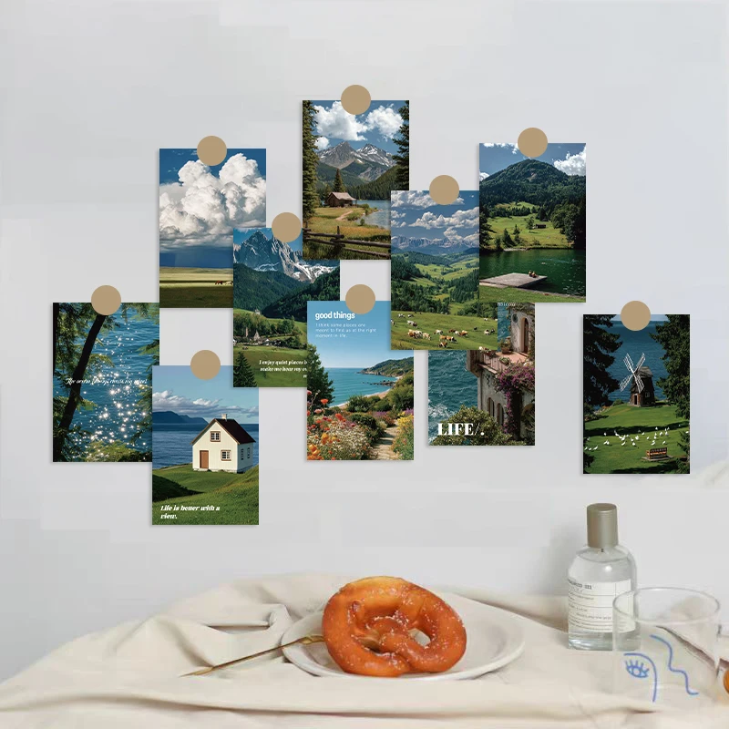 10PCS “Ballad of the Wild Pine Forest” Cards Wall Decor Background, Bedroom, Dorm Room Wall Decor, Postcards, Wall Stickers