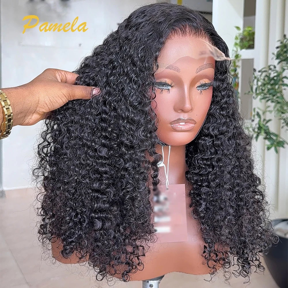 

High Density Curly 13x4 Transparent Lace Frontal Wigs Burmese Curly Wigs For Women Glueless Wig Human Hair Preplucked