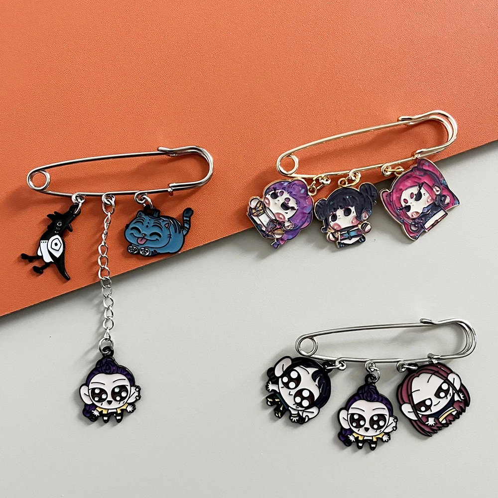 KPop شيطان الصيادين الرسوم المتحركة فيلم المينا دبابيس لطيف دبوس أمان بروش التلبيب شارة بدبوس مجوهرات الأزياء للملابس والاكسسوارات #5