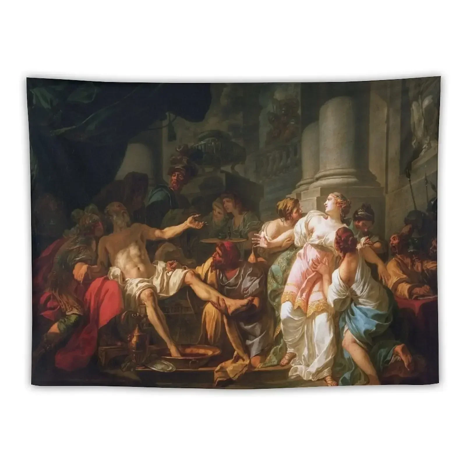 

The Death of Seneca, 1773 Jacques-Louis David Tapestry Wall Decoration Decor Home Room Decore Aesthetic Decoration Room Tapestry