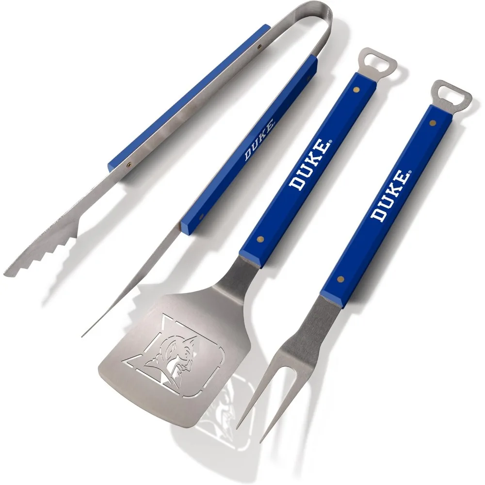 

3-Piece NCAA BBQ Set with Laser-Cut Design, Team Colors, and Bottle Opener