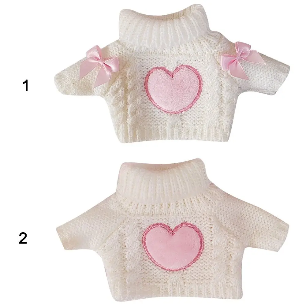 Maglione per bambola da 20 cm Cuore rosa Bowknot Maglieria Maglieria Vestiti Bambole di pezza Cambia gioco di vestizione Casa da gioco Regalo Kawaii