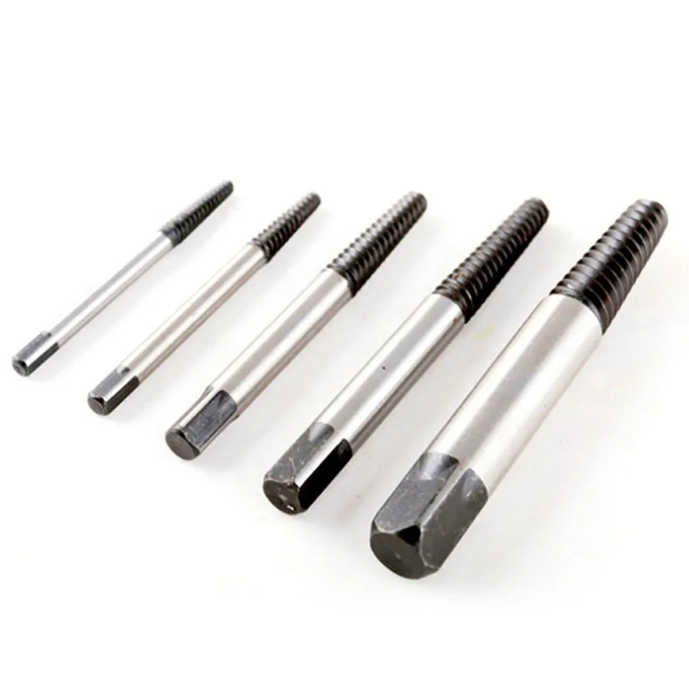 

5Pcs Broken Screw Extractor Heavy Duty Carbon Steel Auto Repair Tool Set for Removing Damaged Bolts Easy Out Extraction in Tight