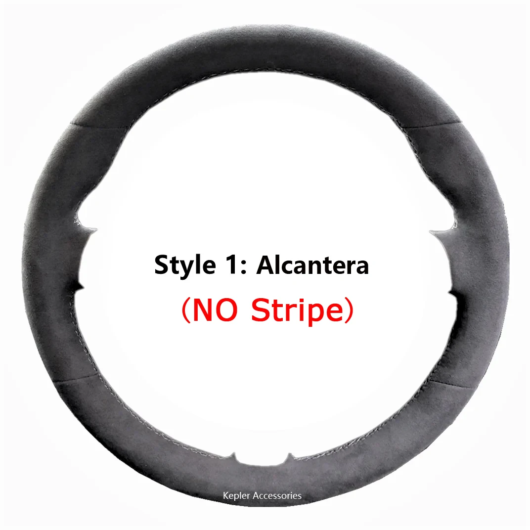 Genuine Leather White Thread Steering Wheel Cover Wrap for Alcantera Car Accessories for Lexus ES300H ES350 GX460 GS350 F SPORT