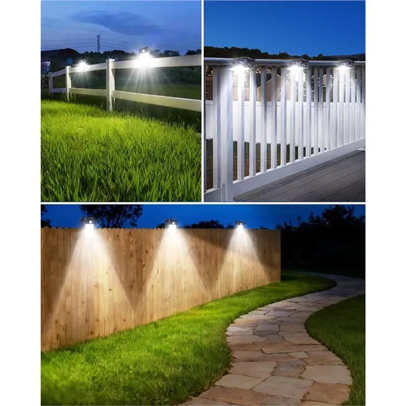 A69eclip On Solar Lights For Fence, 3 Modes Solar Motion Lights Outdoor Waterproof,For Fence,Deck,Camping,USB Charging,2 Pcs