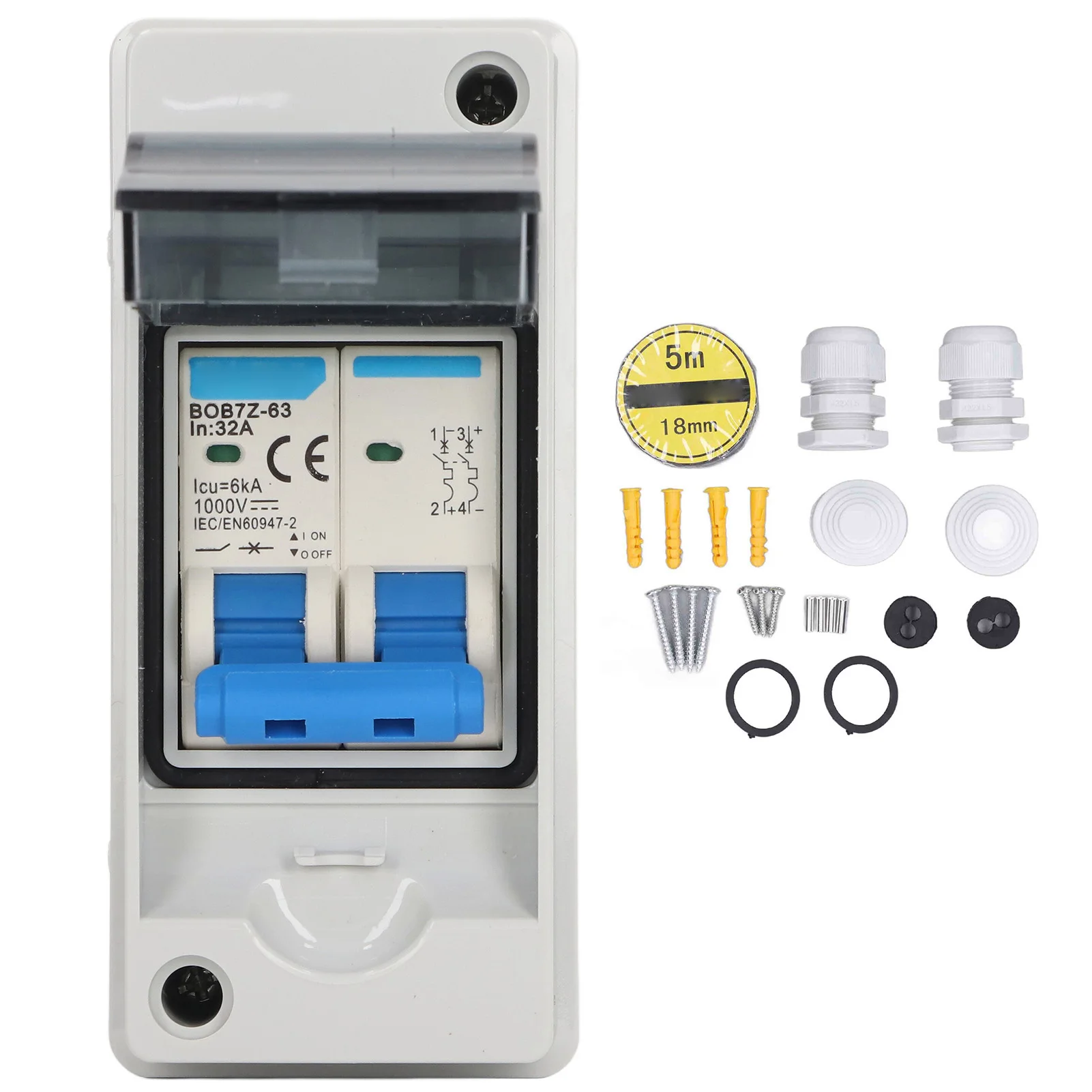 PV DC Stroomonderbreker 32A 6KA IP65 Waterdichte DC Isolator Schakelaar Solar Disconnect Switch 1000V