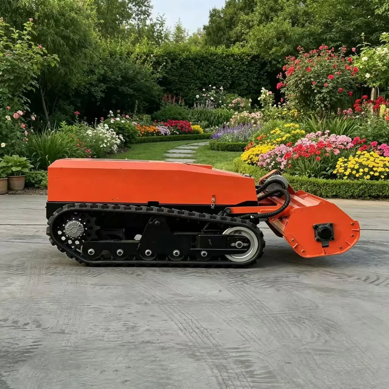 RTDF-1000ME Pure Electric Remote Control Lawn Mower Heavy Duty Crawler Grass Cutter Slope Flail Mower Machine
