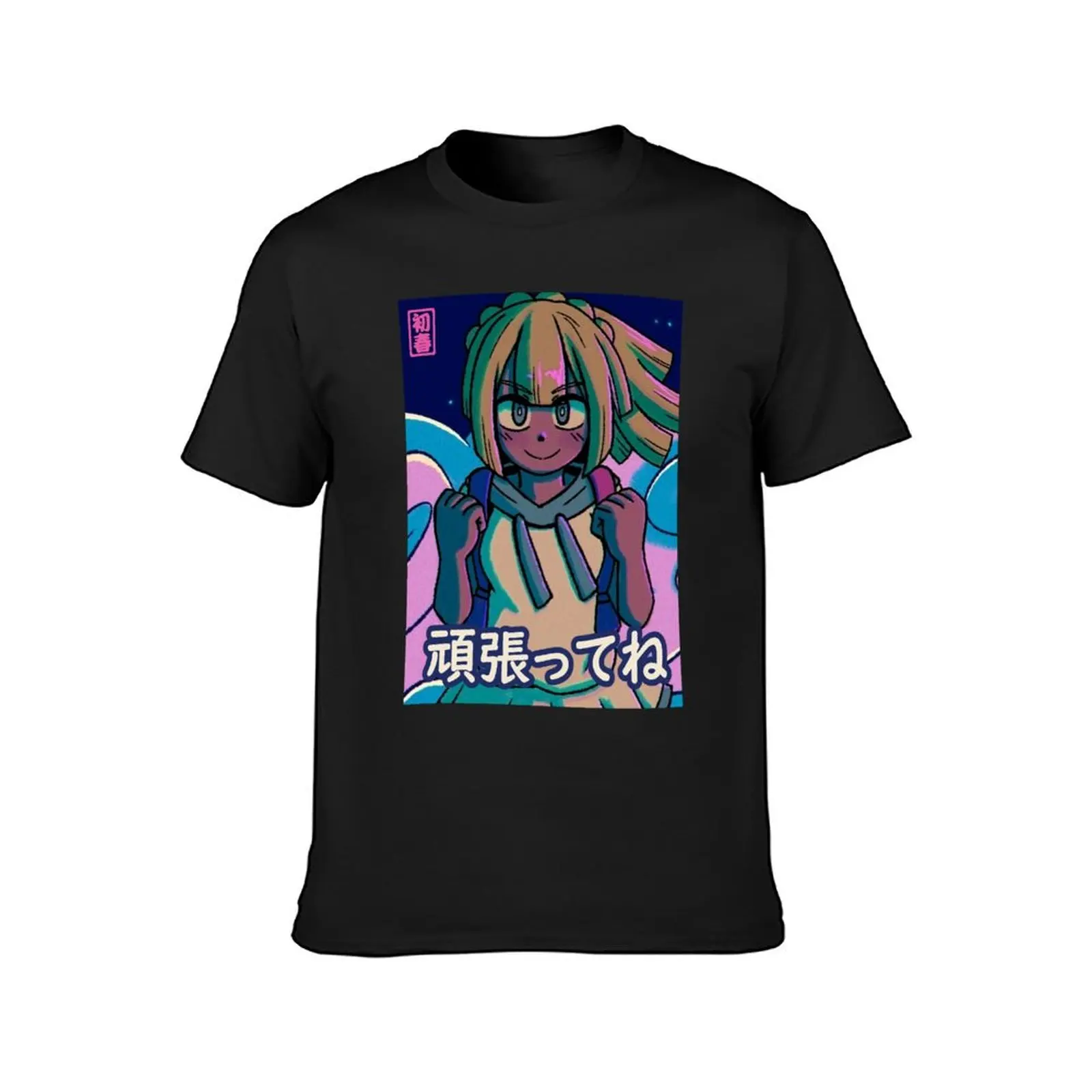 Vaporwave anime aesthetic lillie sun and moon T-Shirt boys whites Aesthetic clothing Men's t shirts