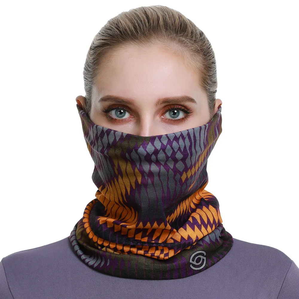 Multifunctional Seamless Cycling Headbands For Women Men Stripe Face Bandanas Headdress Sport Mask Bicycle Balaclava Neck Scarf