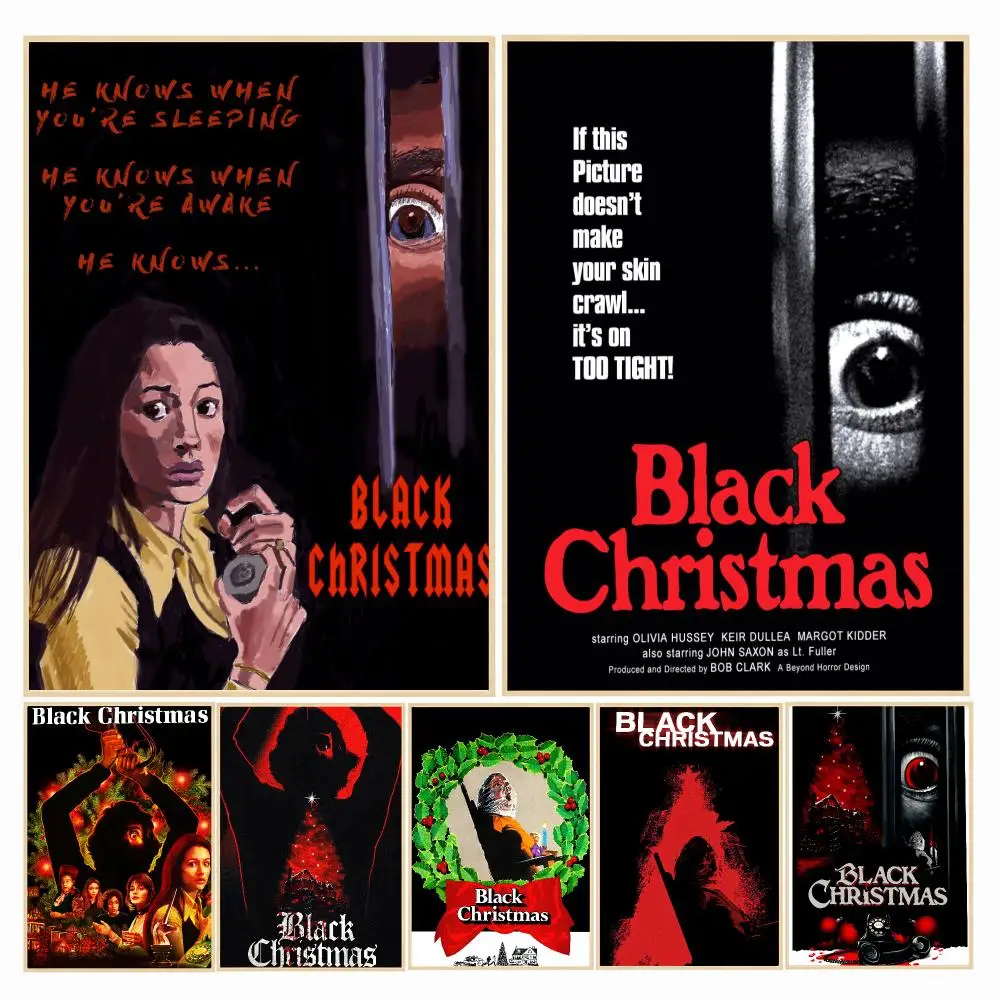 classic movie B-Black Christmas 1974-S Painting Calligraphy Boho Botanical Decor for Living Room Elegant Home Style