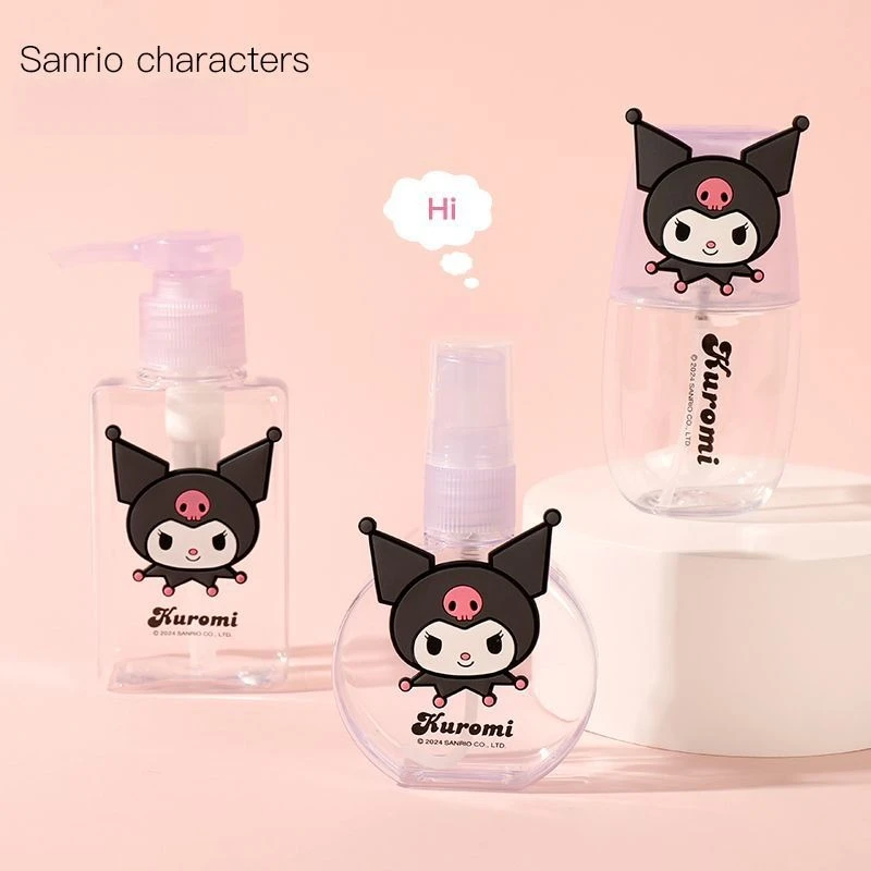 

New Kawaii Sanrio Kuromi Cartoon Portioning Bottle Portable Lotion Bottle Press Type Suitable for Travel and Business Trips