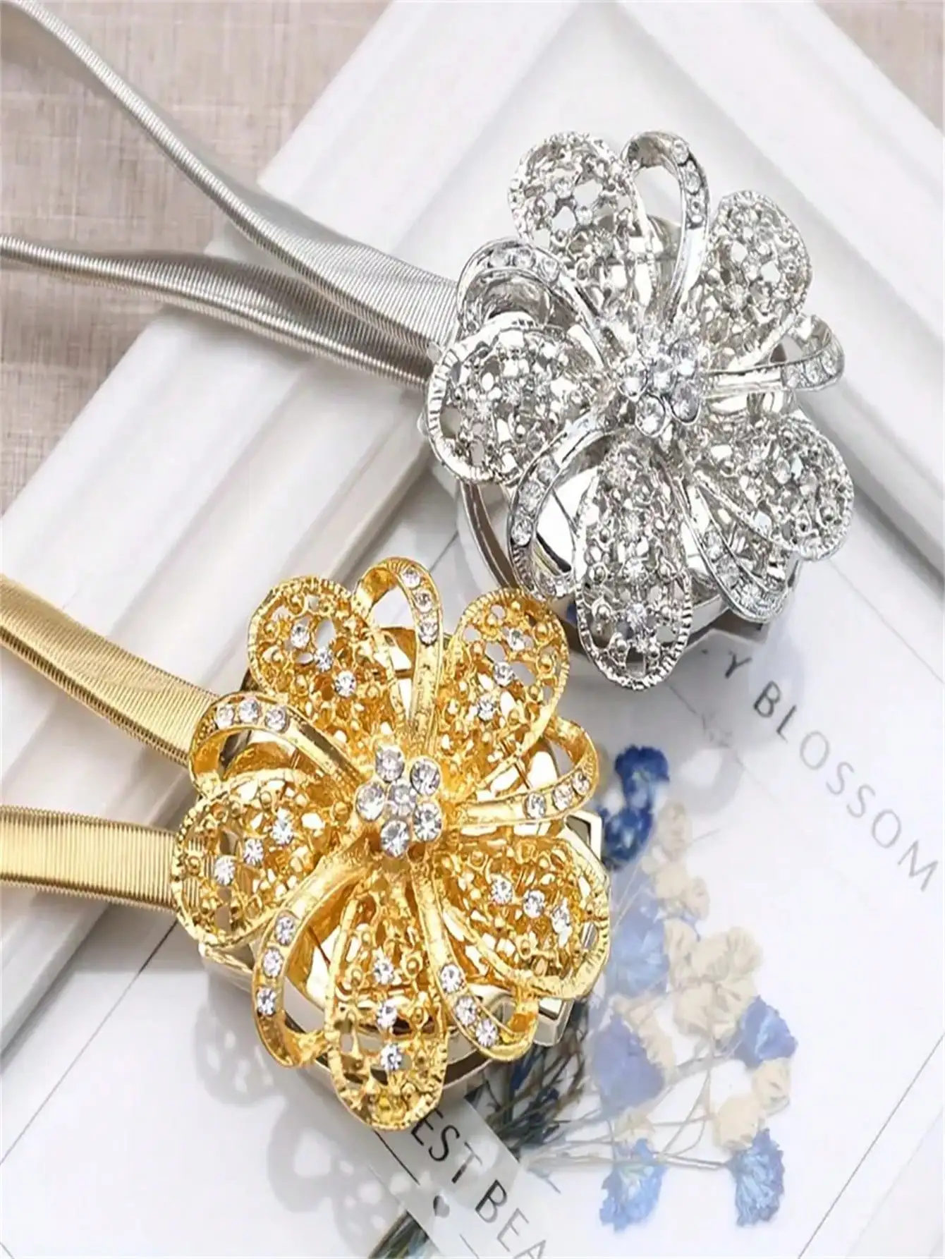 Magnetic Curtain Holdback Clips with Crystal Decor - Versatile Curtain Tieback Fasteners for Living Room, Office & Home Decor |