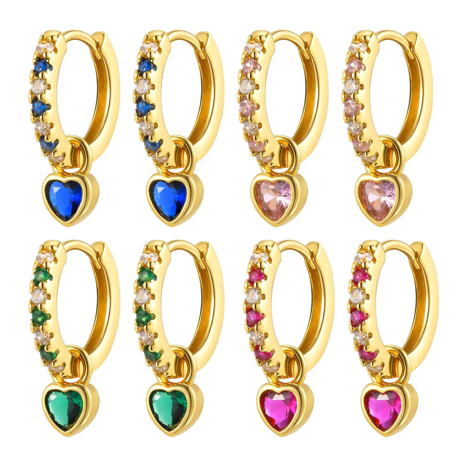 

Women's Small Huggie Hoop Earrings, Heart Cubic Zirconia Dangle Earring,fashion Puncture Jewelry Ear Accessories