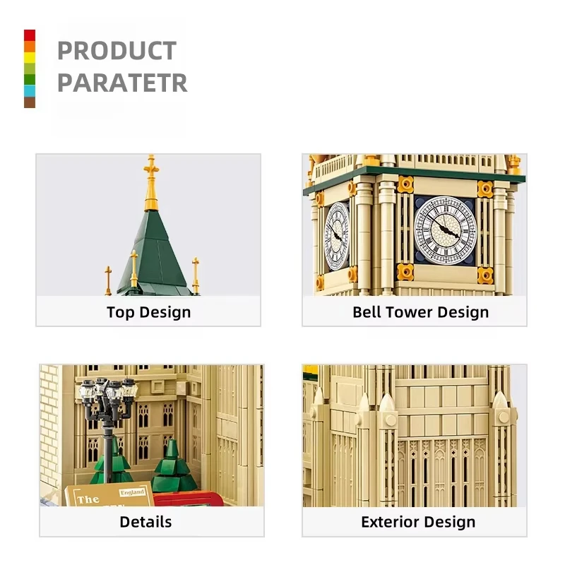 1095 個新バージョンロンドンビッグベンビルディングブロック MOC 建築レンガのおもちゃ子供組み立てギフト子供のためのクリスマスギフト