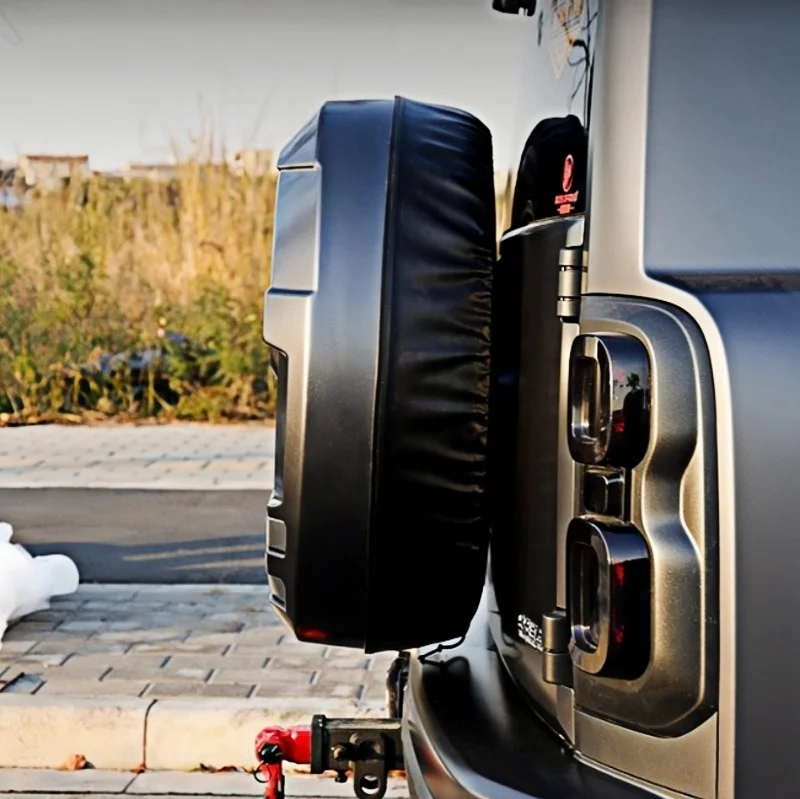 صالح ل GWM Haval H9 2024 سيارة الباب الخلفي Mecha الغيار الإطارات غطاء للحماية سيارة على الطرق الوعرة غطاء الإطار الاحتياطي أجزاء الديكور الخارجي #1