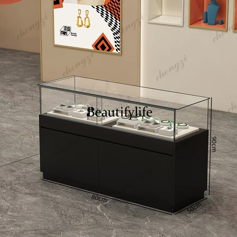 Jewelry Display Glass Cabinet Cultural Relics Antique Showcase Mobile Phone Showcase