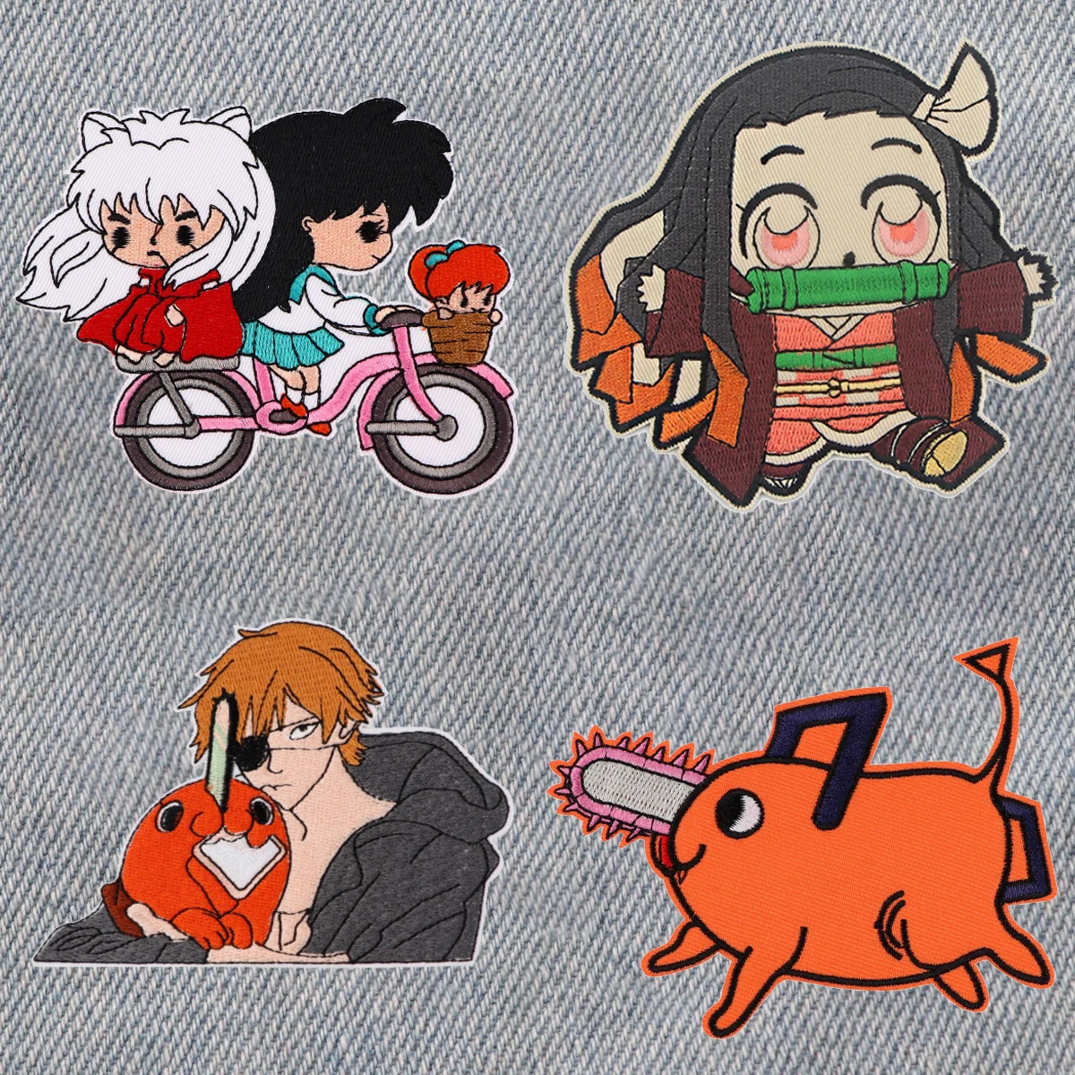 

Japanese Anime Embroidery Patch Applique For Clothing Thermoadhesive Iron On Patches For Jackets Sewing Stickers