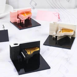 Piano Desk Calendar 2025 Calendar Memo Pad Creative Desk Calendar DIY Notes Notepad 3D Art Calendar Paper Carving Gift House