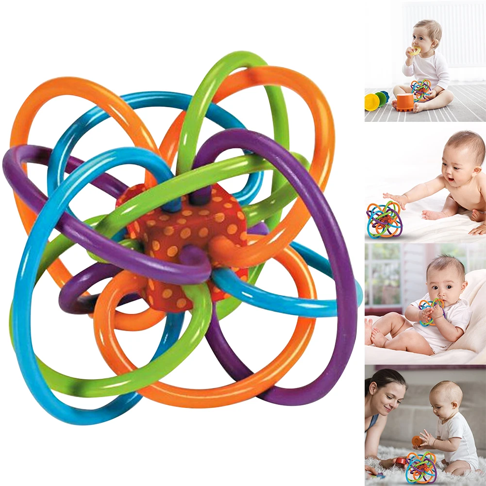 Manhattan Toy  Sensory Teether Toy 2 in 1 Scratch Proof Soft Rubber Teething Toys Early Developmental Toys for Kids Baby